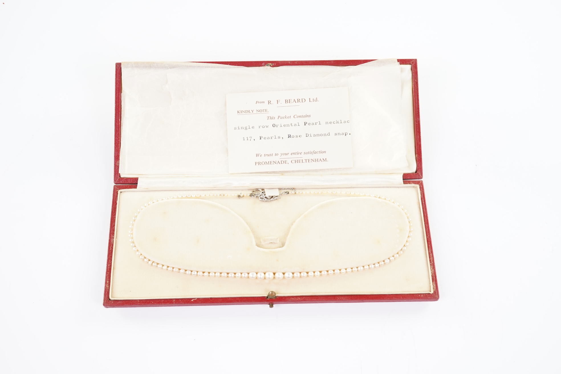 A cultured pearl and diamond necklace, early 20th century